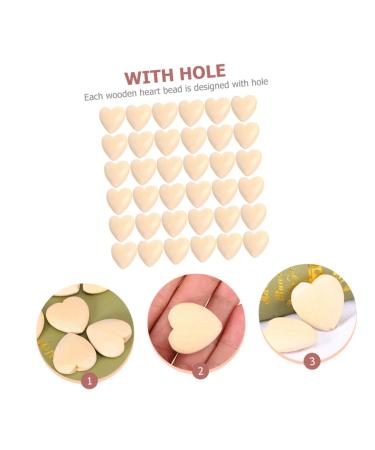 Ibasenice 250 Pcs Peach Herz Wooden Heart Beads & Spacer Pearls for DIY Jewelry Accessories - Unfinished Heart-Shaped Beads for Bracelets - Buy Online on GoSupps.com