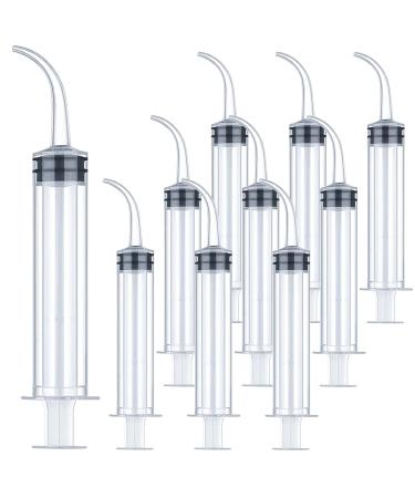 Wisdom Teeth Syringe 10 Pack Dental Irrigation Curved Syringes for Dental Care Liquid Oral Tonsil Stone TMJ Chin Pain Relief Dentist Implant Clean Feeding Water 10 Pack Curved-No Measurement
