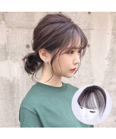 Invisible Human Hair Toppers For Women 3D Air Bangs Hair Topper Extension Invisible Seamless Thin Neat Air Bangs (A) - Buy Online on GoSupps.com