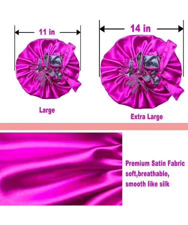Satin Night Cap for Women - Extra Large Adjustable Bonnet for Long/Curly Hair | Double-Layer Soft & Breathable - Purple - Buy Online on GoSupps.com