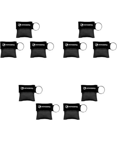 Beating Mask Keychain CPR Face Shield for Adults & Kids | Emergency Pocket Mask for First Aid & AED Training (Black 10 Pack) - Buy Online on GoSupps.com
