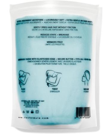 ILES FORMULA Haute Performance Hair Turban Towel | Fast Absorbing Microfiber Wrap | Reduces Static Frizz & Breakage | Limited Edition Spa Blue - International Shipping Available - Buy Online on GoSupps.com