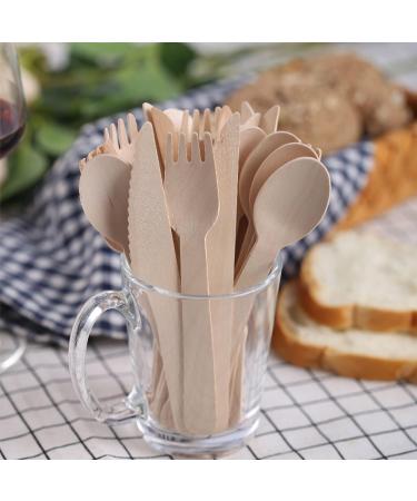 100PCS Disposable Wooden Knifes 160mm / 6.3Inches Natural Eco-Friendly Birchwood Utensils Knifes Wood Knife for Party Picnic Barbecue Restaurant Dinner Dessert - Buy Online on GoSupps.com