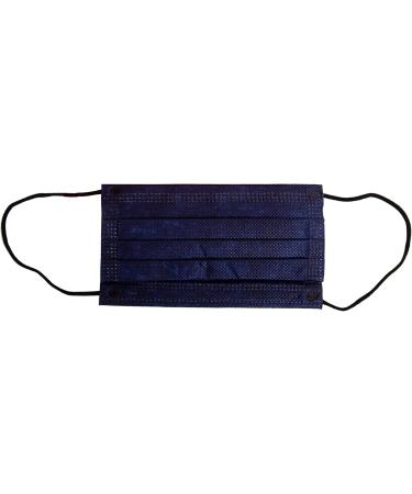 Bodico Set of 50 Four-Ply Protective Disposable Kids' Face Masks With Elastic Ear Loops 5.5"L x 3.5"H Without Loops To Fit Most Kids' Face Sizes Navy Blue - Buy Online on GoSupps.com