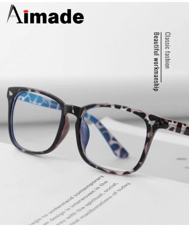 Aimade Unisex Blue Light Blocking Glasses 4 Pack - Anti Eye Strain Gaming Glasses for Men and Women - Black/White/Leopard/Tortoiseshell - Buy Online on GoSupps.com