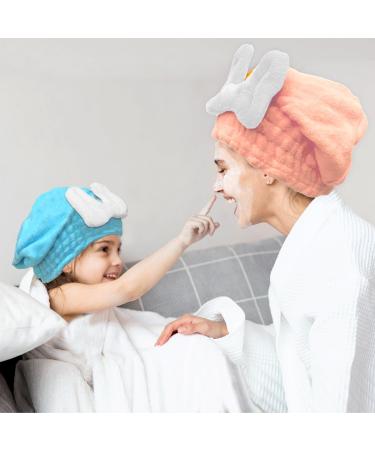 Vogvor Super Absorbent Hair Towels - 2 Pack Microfiber Turbans for Long Thick Curly Hair (Blue & Pink) - Buy Online on GoSupps.com