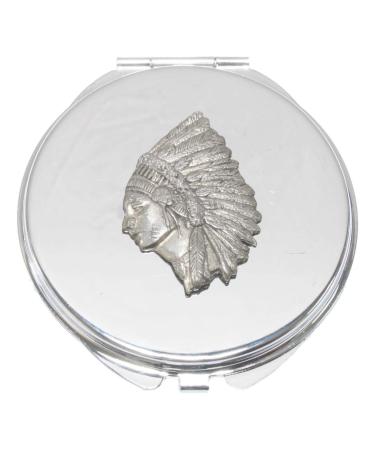 Indian Headress Compact Mirror Handbag Gift With Free Engraving 198
