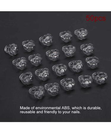  Sahgsa 50 Pcs Nail Chart Ring Flower Butterfly Design for Gel Manicure (Transparent Pink Model) - Buy Online on GoSupps.com