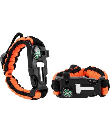Flintronic 5-in-1 Paracord Survival Bracelet | Military-Grade Outdoor Kit with Flint Compass Mini Saw & Waterproof Paracord - Buy Online on GoSupps.com