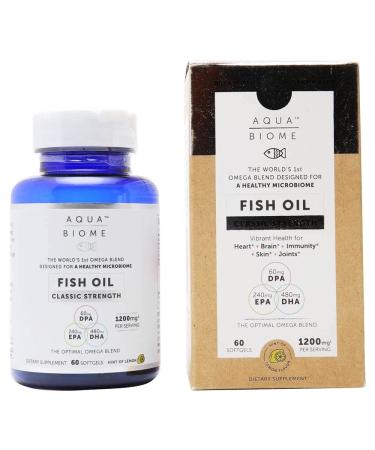 Enzymedica Aqua Biome Fish Oil Classic Strength Lemon Flavor 1200 mg 60 Softgels