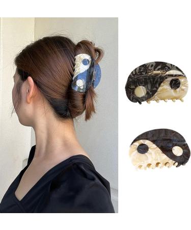 Acetate Hair Claw French Design Slip Hair Clip Semicircle Hair Barrettes Retro Ponytail Decor Fashion Hair Props Acetate 1# - Buy Online on GoSupps.com