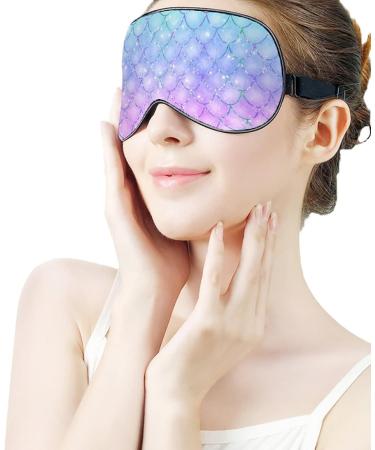 Shiny Mermaid Scales Sleep Mask for Women - Adjustable Eye Shades with Elastic Strap | International Shipping Available - Buy Online on GoSupps.com