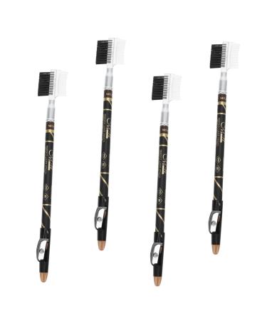 POPETPOP 4pcs Two-in-one Eyebrow Pencil Make up Kit Brow Pens Pull Line Eyebrow Pencils Eyebrow Stick Miss