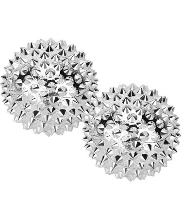 Magnetic Massage Ball - 1 Pair Silver Acupuncture Handballs for Finger Stiffness Relief & Deafness | 1.3-Inch Massage Therapy - Buy Online on GoSupps.com