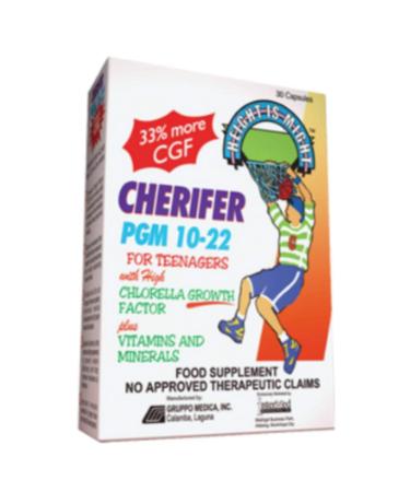 Growth Enhancer - Cherifer PGM 10-22 High Chlorella Growth Factor (CGF), Taurine and Lysine 30 Caps