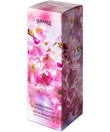  L'Amande Almond Red Gems Bath & Shower Gel 250ml Delicate and Fragrant Foaming Bath & Shower Gel for Body and Face Leaves Skin Smooth and Supple Dermatologically Tested - Buy Online on GoSupps.com