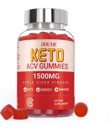 Keto ACV Gummies | 1500mg Low Carb Apple Cider Vinegar Gummies for Detox Cleansing | Made in USA | 60 Count