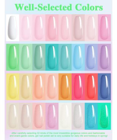 Btiztlla 32 Colors Gel Nail Polish Kit with 120W LED Light | UV LED Nail Lamp Starter Kit for DIY Manicure | No Wipe Base & Top Coat Included - Buy Online on GoSupps.com