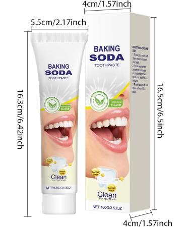 Baking Soda Toothpaste Whitening Toothpaste for Stain Removal and Freshening Breath Protects Gums Stains and Tartar Freshens Breath and Whitens Teeth - Buy Online on GoSupps.com