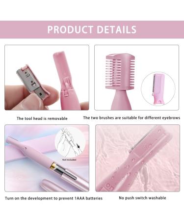 Upgraded Rotatable Electric Eyebrow Trimmer | Mini Portable Facial Hair Remover for Women | Pink Face Shaver for Brows, Bikini, Underarm, Leg & Body Hair - Buy Online on GoSupps.com