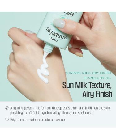 ETUDE Sunprise Sunscreen Mild Sun Milk SPF 50+ / PA++++ (55ml) | Sebum-free Non-Sticky Long Lasting Protection 100% Mineral Korean Sunscreen for sensitive skin - Buy Online on GoSupps.com