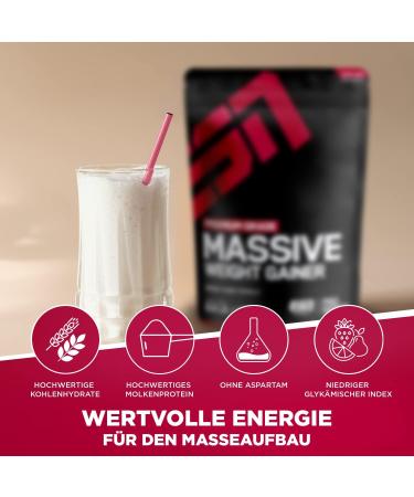ESN Massive Weight Gainer Vanilla Ice Cream 4000g - High-Calorie Protein Supplement for Muscle Gain - International Shipping Available - Buy Online on GoSupps.com