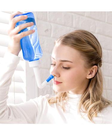 500ml Sinus Rinse & Nasal Irrigation Nose Care - BPA Free Wash Bottle for Sinus Relief - Ideal for Allergies, Colds, and Hygiene - Adult & Kid Friendly (Blue) - Buy Online on GoSupps.com