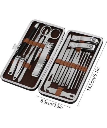 Manicure Set Nail Clippers Pedicure Set Portable Travel Household Nail Clippers Stainless Steel Nail Cutter Tools Set (Color : Brown) - Buy Online on GoSupps.com