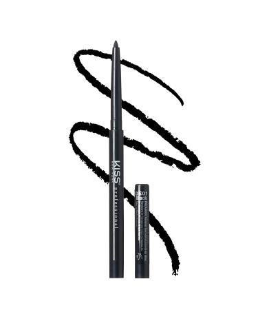 kiss new york Pro Intense Gel Eyeliner with Built-in Sharpener  Waterproof  Smudge-proof  Long Lasting Gel Eyeliner Pencil (Black)