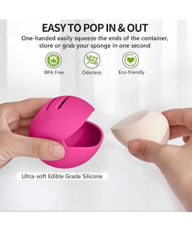 Fauxomor 3-Pack Make-Up Sponge Holder | Breathable Silicone Beauty Blender Travel Bag | Portable & Fracture-Safe Cosmetics Tool - Black Rose Red Purple - Buy Online on GoSupps.com