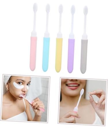 Solustre Travel Toothbrush Set - 5-Pack Compact Manual Toothbrushes for Camping & Holidays - Perfect for Pregnant Women - Buy Online on GoSupps.com