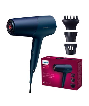 Philips 5000 Series hair dryer - hairdryer with thermoshield technology volume diffuser and 9 mm and 11 mm nozzle in blue and metallic (model BHD510/20) - Buy Online on GoSupps.com