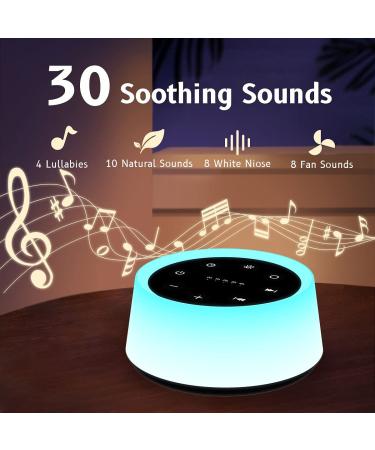 ColorsNoise Sound Machine | 30 Soothing Sounds | 12 Colors Baby Night Light | Memory Function | T-Black - Buy Online on GoSupps.com