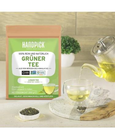 Handpicked Green Tea Loose Leaf (200g) - 100% Pure Himalayan Green Tea | Non-GMO | Brew 100+ Cups | Ziplock Pack - Buy Online on GoSupps.com