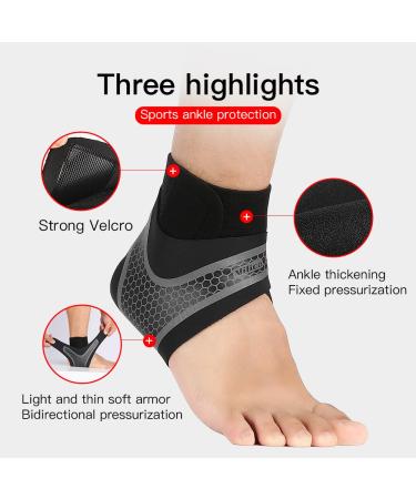 Adjustable Ankle Support Brace for Achilles Tendonitis Relief - Compression Sleeve for Sprained Ankle (XL Right Foot Black) - International Shipping Available - Buy Online on GoSupps.com