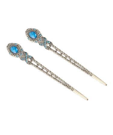 Lurrose 2PCS Vintage Rhinestone Hair Sticks - Elegant Traditional Hair Chopsticks for Women | Stylish Bun Accessory and Hair Jewelry - Buy Online on GoSupps.com