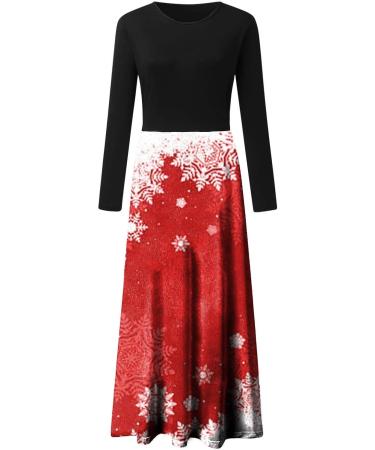 Shop Women's Christmas Sweater Dress Long Sleeve O-Neck with Festive Moose & Snowflake Motif Perfect Holiday Club Wear - Buy Online on GoSupps.com