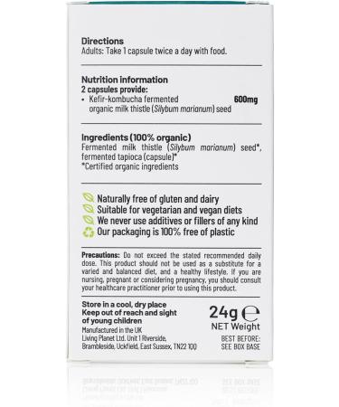 Organic Fermented Milk Thistle Supplement (60 Caps) - Natural Liver Support - Buy Online on GoSupps.com