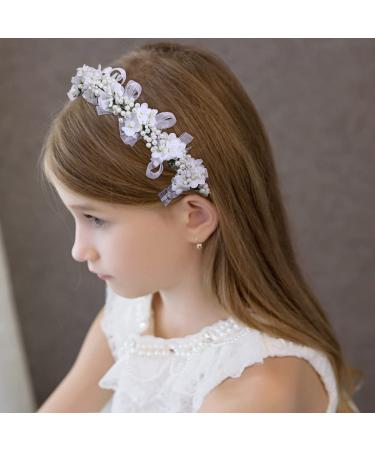 Campsis Girls Rhinestone Flower Headband - White Communion/Bridal Hair Accessory - Buy Online on GoSupps.com