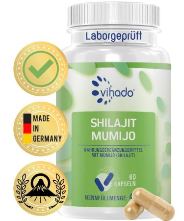 Vihado Shilajit original Intense 1000mg laboratory tested Mumijo Shilajit capsules Himalaya high dose fluvic acid vegan 60 capsules