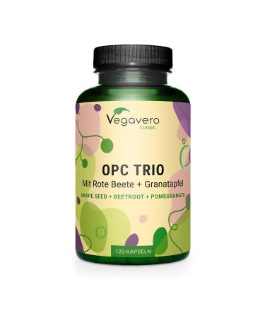 OPC Grape Seed Extracts | Powerful Antioxidant & Cardiovascular Health | With Red Beetroot & Pomegranate | No Additives & Vegan | 120 Capsules | Vegavero