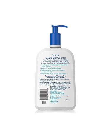 Cetaphil Gentle Skin Cleanser 20oz - 2 Pack | Hypoallergenic, Paraben & Fragrance Free - Buy Online on GoSupps.com