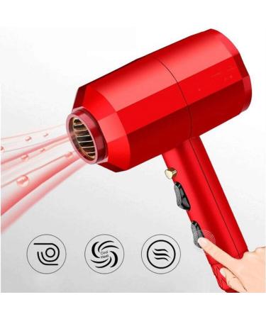 ADITAM Tourmaline Hair Dryer Salon Negative Ionic Hair Blow Dryer Dc Motor Light Weight Low Noise Hair Dryers with Diffuser & Concentrator/Red Double The Comfort - Buy Online on GoSupps.com