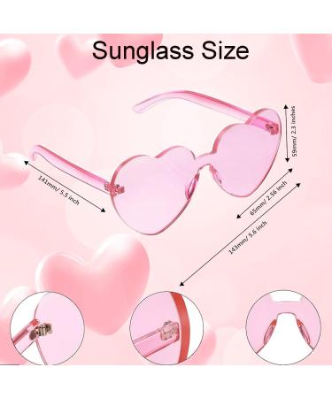 Pink Heart Headbands and Heart Shape Sunglasses for Women Valentines Day Accessories Party Props Cupid Costume Holiday Wedding Birthday Accessory - Buy Online on GoSupps.com