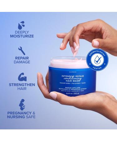 AAVRANI Intensive Repair Conditioning Hair Mask | Vegan Hair Mask for Dry Damaged Hair with Biotin Rice Protein & Mowrah Butter - 8.4 Oz - International Shipping Available - Buy Online on GoSupps.com
