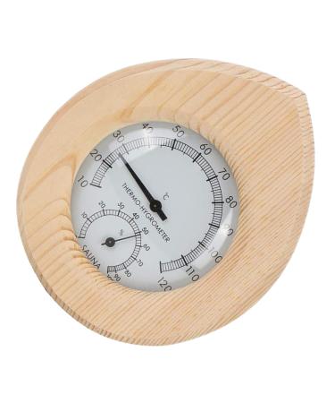 Happyyami sauna temperature and moisture knife Accessories Wall thermometer inside inner meter outside thermometer hygrometer thermometer for sauna hanging temperature display simple tester wood