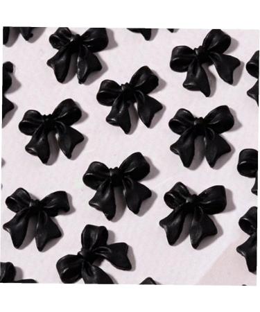 50pcs Bow Resin Nail Art Decorations | 3D Bowknot Nail Charms for Manicure | Black DIY Jewelry Accessories - Buy Online on GoSupps.com