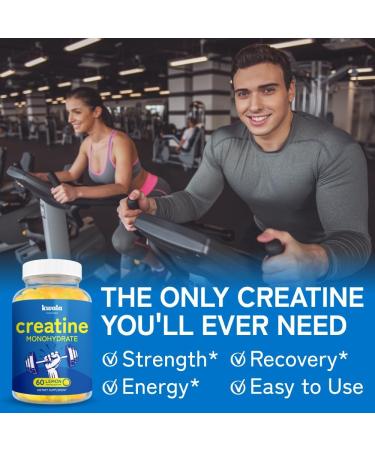 Creatine Monohydrate Gummies - Vegan Lemon Chews for Muscle Growth & Recovery - 60 Servings (5g Creatine per 5 Gummies - Buy Online on GoSupps.com