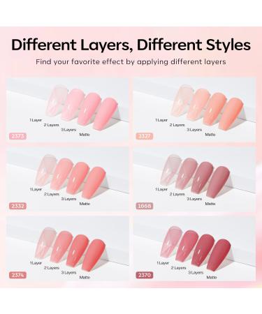 Modelones Jelly Gel Nail Polish 6 Colors Nude Gel Polish Milky White Pink Red Gel Neutral Nail Art Design Translucent Gel Nail Kits Soak Off LED Nail Gel Manicure DIY Salon Jelly Pink Red - Buy Online on GoSupps.com
