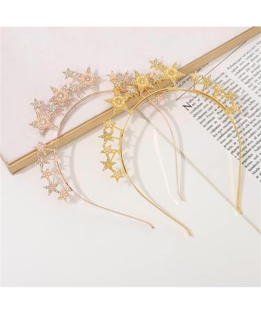 TQUXNGA Glinting Crystal Headband Hair Hoop for Pageant Prom Bridal Wedding Bridal Wedding Hair Accessories Gold - Buy Online on GoSupps.com